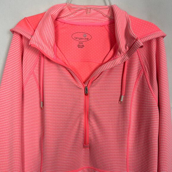 Tangerine Women's Athleisure Striped Orange Hoodie Size Medium - Picture 3 of 11
